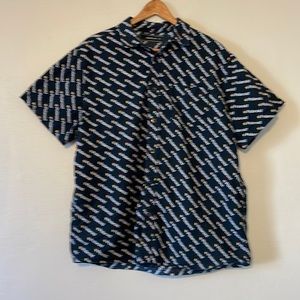 Propeller Men's Short Sleeve Polaroid Logo Button Front‎ Shirt Size L